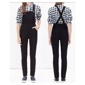 Madewell Black Denim Cross Back Overalls Medium